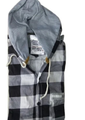 Full Sleeves Regular Fit Check Pattern Style Hooded Shirt For Men's Chest  Size: 40 Inch at Best Price in Ahmedabad