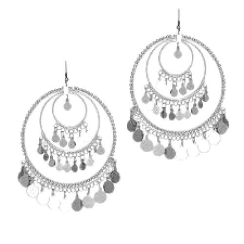 Ladies Modern Design Party Wear Silver Earing