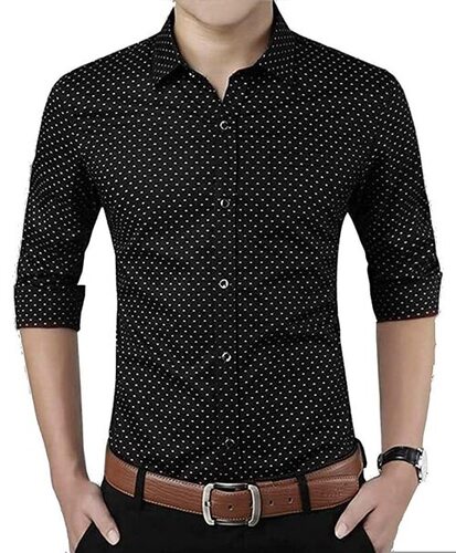 Men Full Sleeves Regular Fit Printed Cotton Shirt