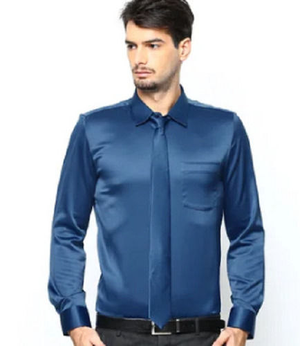 Mens Full Sleeves Classic Collar Satin Shirts