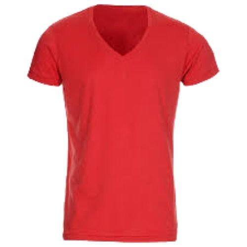  पुरुषों के लिए प्लेन V नेक शॉर्ट स्लीव कैज़ुअल वियर कॉटन टी शर्ट