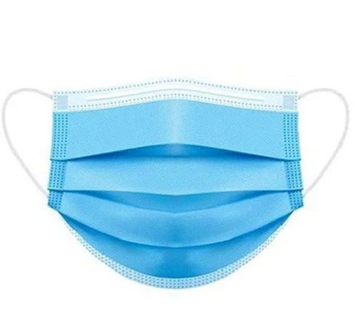 Sky Blue Non Woven Disposable Face Mask For Surgical Purposes 