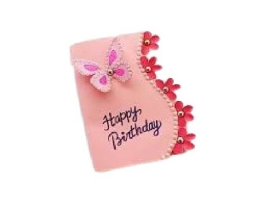 Pink 5 x 7 Inch Handmade Birthday Greeting Card