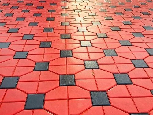 Reds / Pinks Premium Quality 5 Mm Thick Plain Concrete Parking Floor Tiles