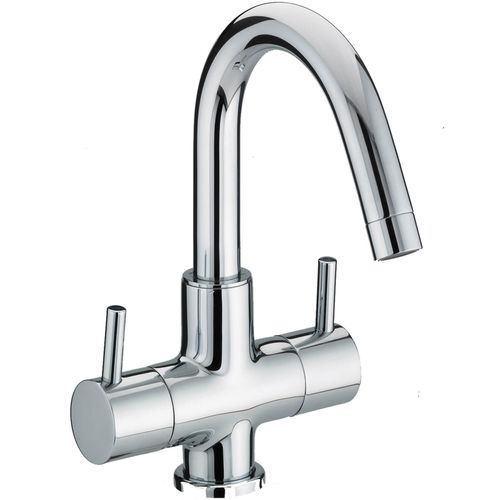 Silver Rust Proof Chrome Finished Deck Mounted Stainless Steel Bathroom Tap