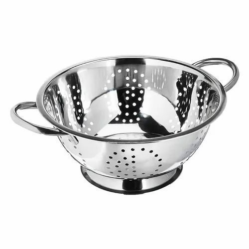 3000ml Capacity Glossy Finished Stainless Steel Colander for Home Use