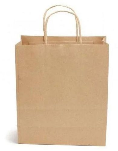 Brown 30X15 Inch Rectangular Plain Recyclable Kraft Paper Handbag