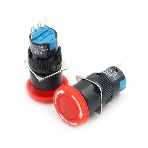 5 Ampere Current Rating Plastic Body Mushroom Head Pushbutton Switches