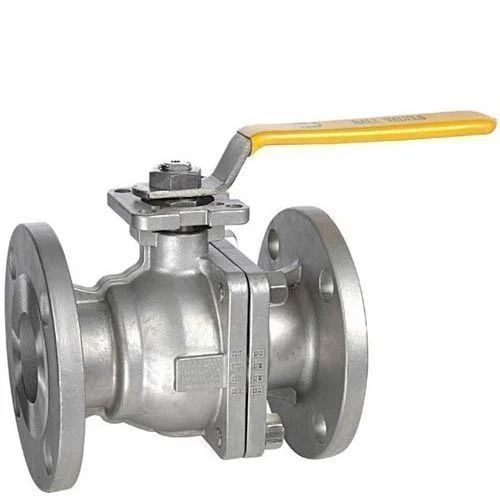 Grey Flanged Connection And Polished Finish Cast Iron Two Piece Ball Valve