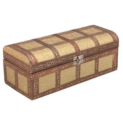 Rectangular Polish Finished Embroidered Solid Wooden Bangle Box 