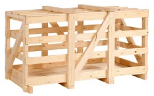 Brown Single Face 1-Way Type Matte Finished Plain Pine Wood Packing Crate For Industrial Use