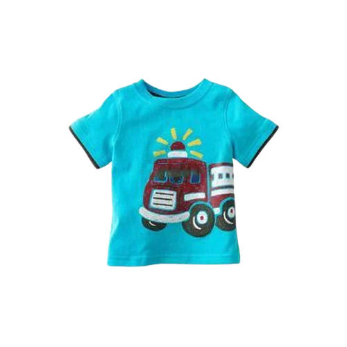 Skin Friendly O Neck Short Sleeves Printed Cotton T Shirt For Kids 