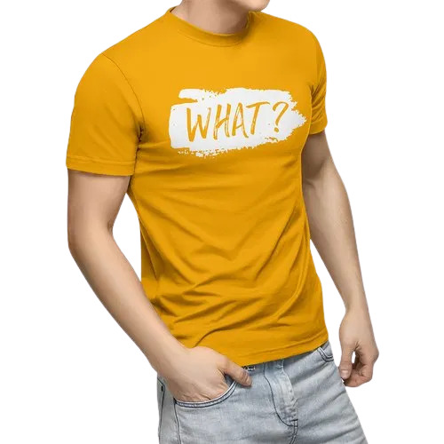 Skin Friendly Short Sleeves O Neck Cotton Printed T Shirt For Men