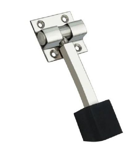 Grey Stainless Steel Door Stopper With Rubber Tip Bottom