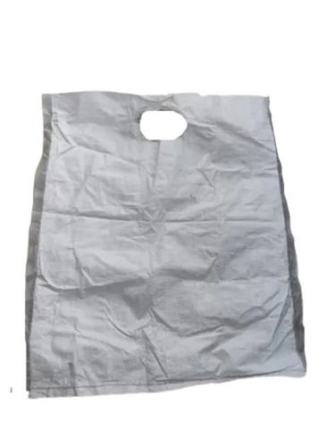 White 15X12 Inches 5 Kilogram Capacity Patch Handle Plain Pp Woven Bag