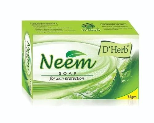 75 Grams 4x2.5x1 Inches Rectangular Paraben Free High Foam Neem Soap Bar