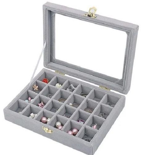 Compartmental Rectangular Paper Earring Jewelry Box