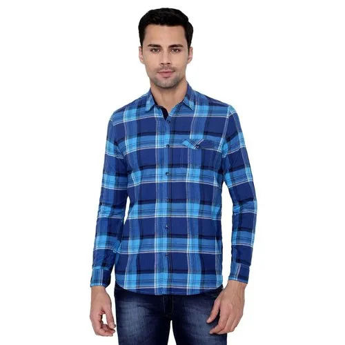 Designer Casual Wear Breathable Skin-Friendly Full Sleeves Checked Cotton Shirts For Mens Age Group: 15 To 30