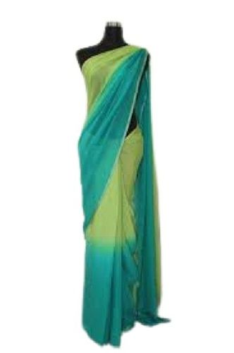 Multicolor plain pre-stitched ready to wear chiffon saree with blouse -  Teeya Creation - 4125908