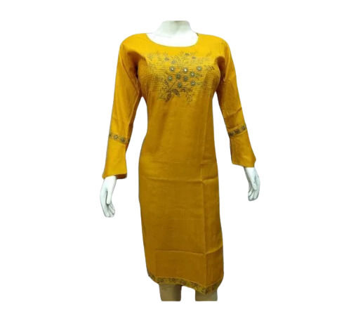 Long Sleeves Daily Wear Cotton Kurti For Ladies