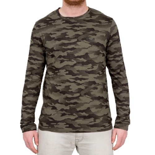Mens Printed O Neck Long Sleeve Cotton T Shirt
