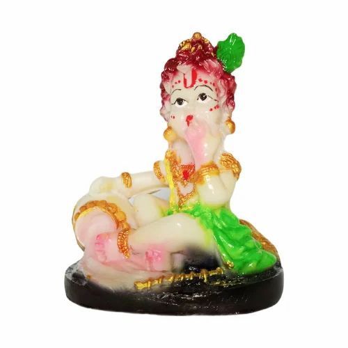 Multi Color Krishna Marble Statue