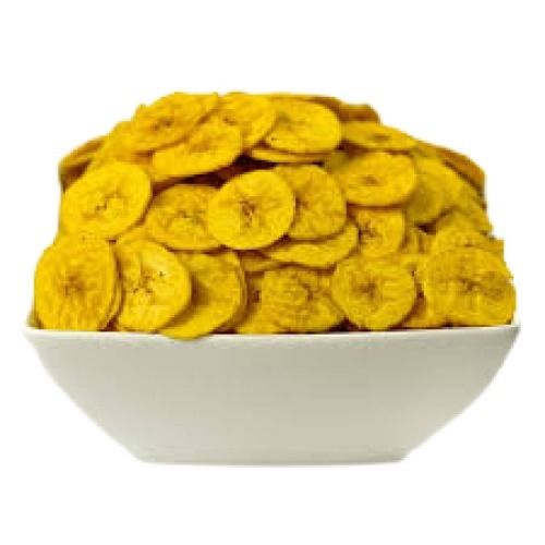 Yellow Round Shape Hygienically Packed Fried Salty Banana Chips