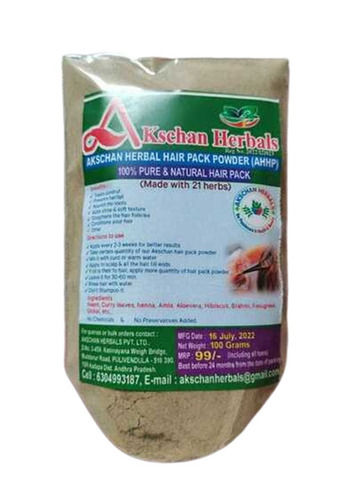 100 Percent Pure And Natural 100gram Akschan Herbal Hair Pack Powder