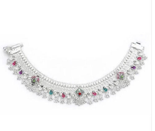 11.5 Inches Length Silver Anklets Gender: Women