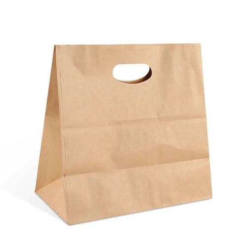 11x6x11 Inches Matte Finished Plain D Cut Paper Bag For Shopping Use