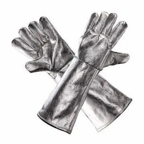 Silver 120 Grams Rust Proof Polished Aluminized Fire Fighting Gloves