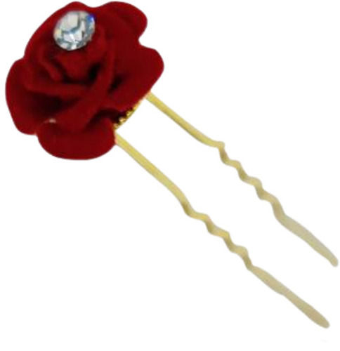 3.5 Inches Polished Stainless Steel Pu Rose Flower Pin For Girls And Womens Hair Grade: Remy Hair