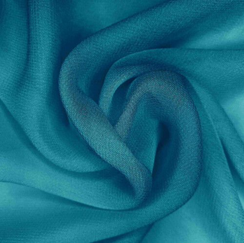 Blue 45 Inches Wide Hand Washable Shrink Resistant Plain Nylon Georgette Fabric