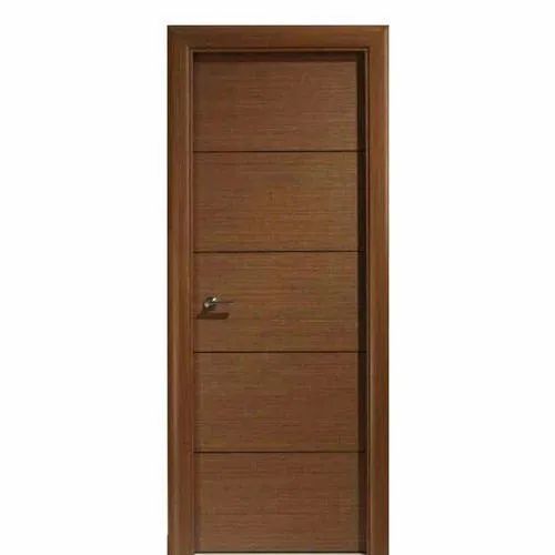 Brown 6 Feet 8.3Mm Thick Rectangular Laminated Wooden Flush Door For Exterior Use