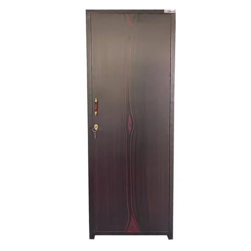 6 Feet Long Single Door Steel Wardrobe With Wooden Finish