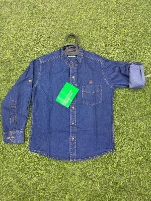 Black Mandarin Collar Denim Jackets - SNITCH