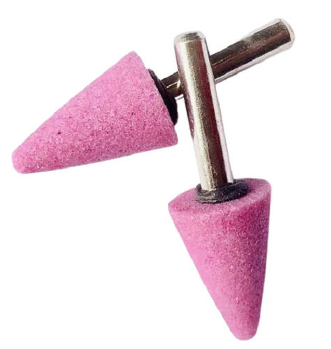 Silver And Pink High Strength Tough Hard Alumina Conical Abrasive Mounted Points For Industrail Purposes