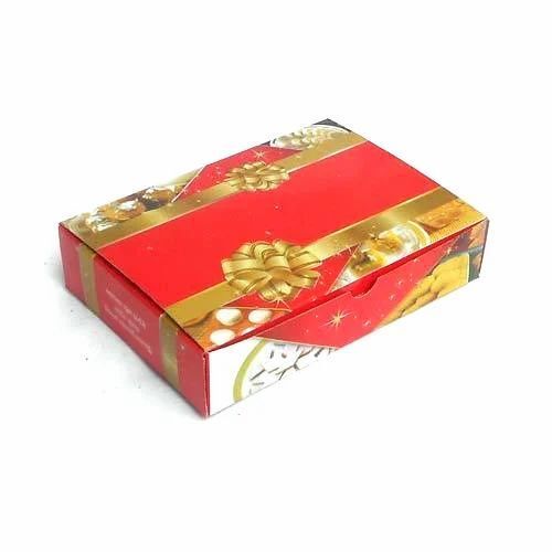 Red Matte Finished Printed Rectangular Paper Sweet Box For Packaging Use