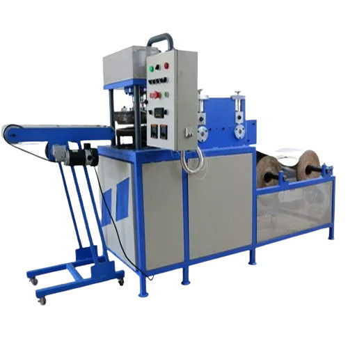 Blue And White Mild Steel Body 240 Voltage Semi Automatic Paper Plate Making Machine