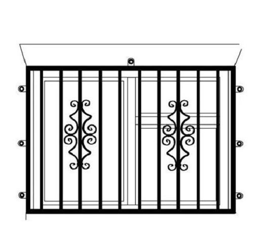 Modern Mild Steel Rectangular Window Grill