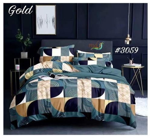 Malticolor Printed Polyester Double Bed Sheet With Cushion Cover