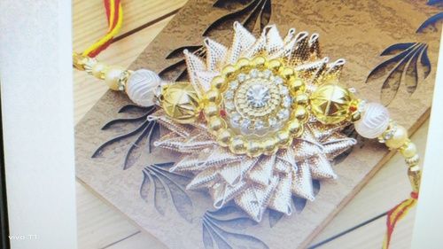 Skin Friendly Designer And Adorable Handmade Diamond Decked Rakhi