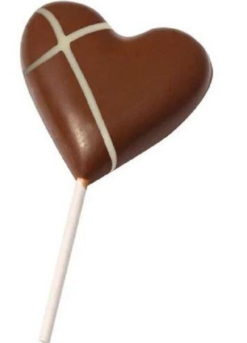 Sweet Taste Heart Shape Solid Chocolate Lollipop