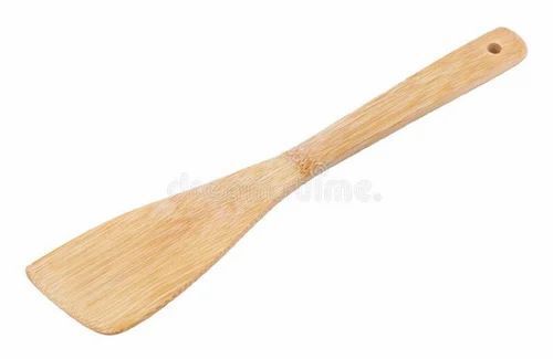 Brown 10.3 Inch Termite Proof Polished Finish Wooden Spatula For Food Cooking Use 