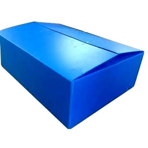 Blue 20 Kilograms Capacity 6 Mm Thick Rectangular Plastic Plain Foldable Box 