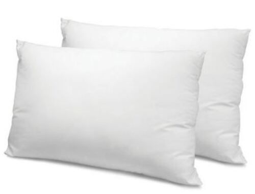 White 20X16 Inches Rectangular Plain Fiber Pillow 