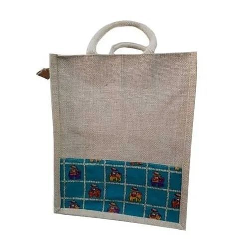 5 Kg Capacity 16x3x20 Inches Printed Jute Box Bag With Two Flexiloop Handle