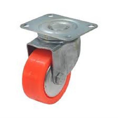 Silver And Orange 75 Mm Diameter Single Wheel Caster