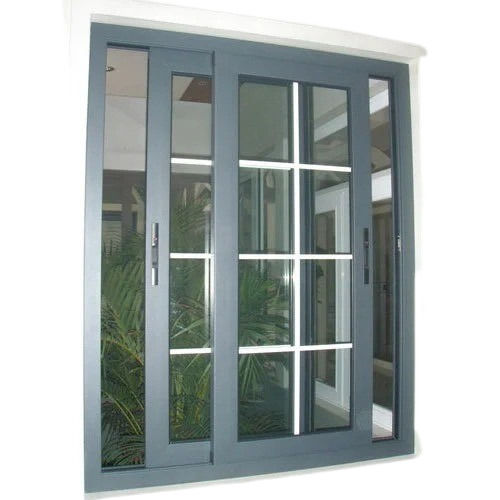 Modern Style Rectangular Polished Plain Aluminium Glass Sliding Windows  Application: For Home & Commercial