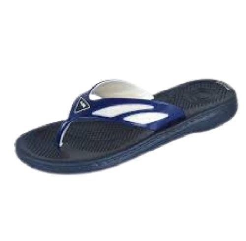 Navy Blue With White Pvc Ladies Casual Wear Flip Flop Rubber Slipper